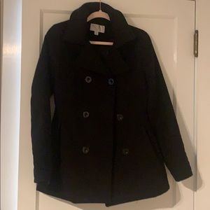 Soft brushed fitted peacoat